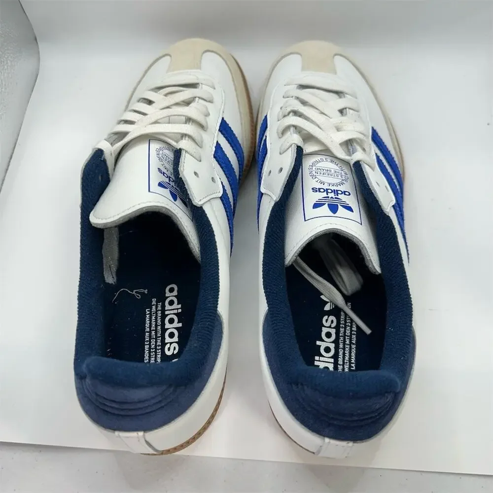 adidas Originals Samba OG Men's Sneakers Core White Blue Gum Sole Size 11.5 US